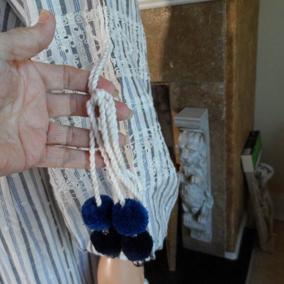 New LoveShackFancy Blue/Ivory Striped Maxi Dress Size S - Picture 8 of 16